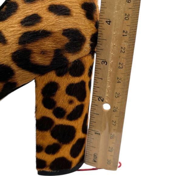 Antonio Melani Leopard Print Calf Hair Block Heel Women’s Sz 7.5 M Leather Sole - Picture 9 of 10